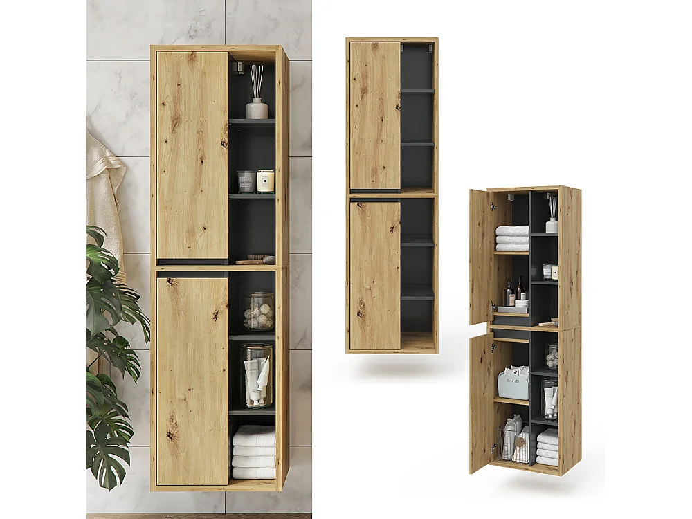 Armoire de salle de bain chêne artisan 50x33x170 viola