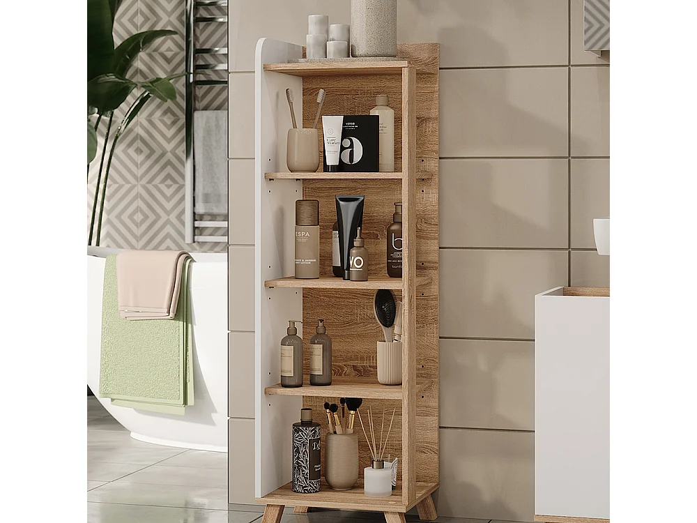 Mensola da bagno sonoma/bianco 40x35x128 karen