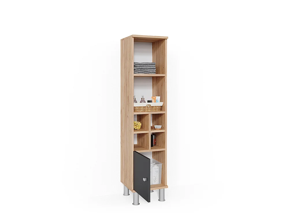 Meuble salle de bain anthracite 30x30x130.6 fynn