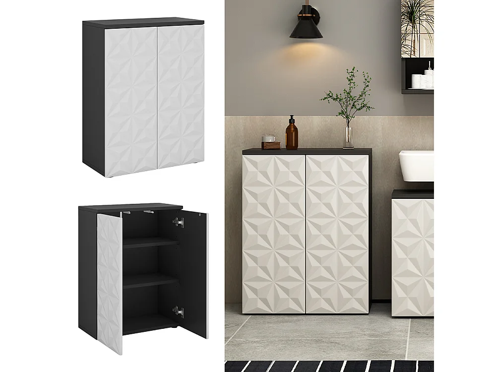 Meuble salle de bain noir 60x30x79.5 edge