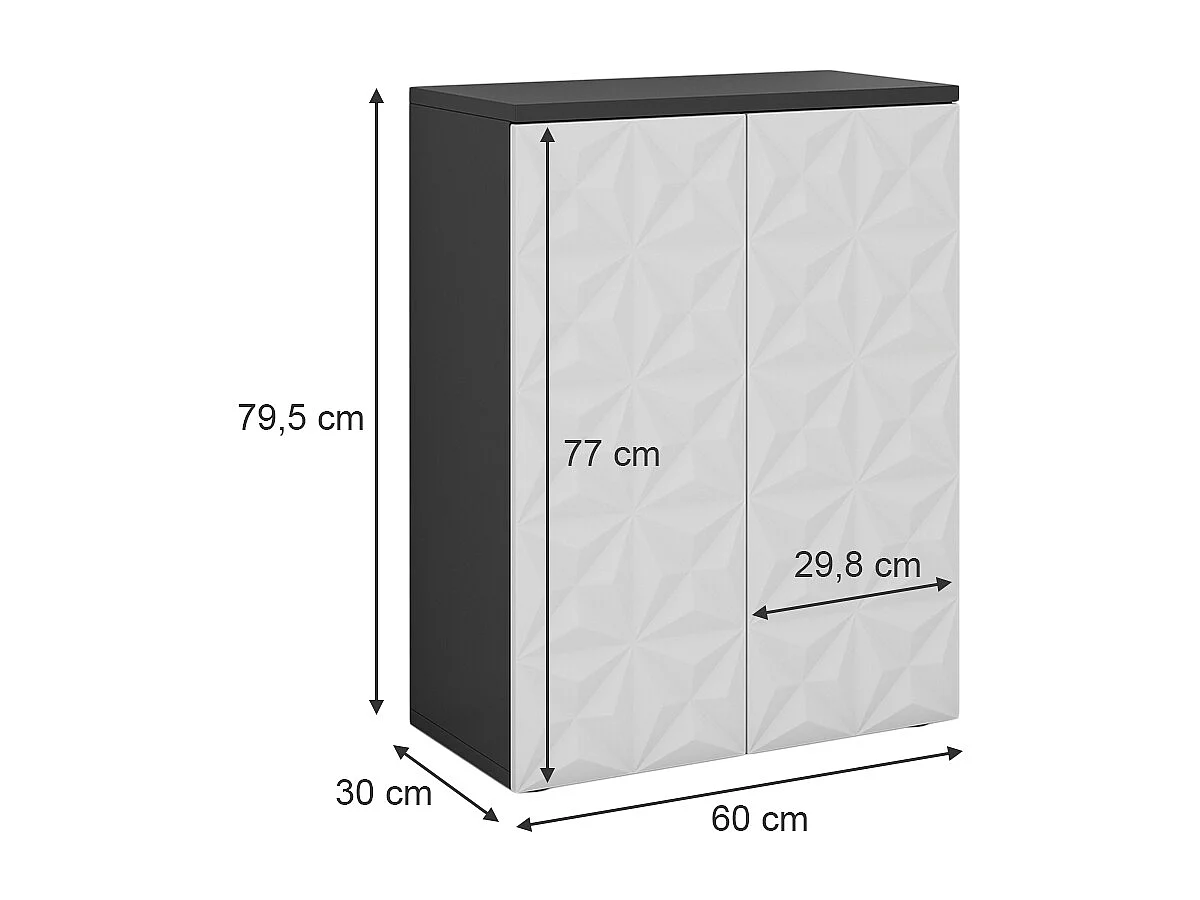 Meuble salle de bain noir 60x30x79.5 edge