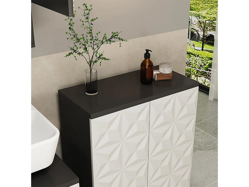 Meuble salle de bain noir 60x30x79.5 edge