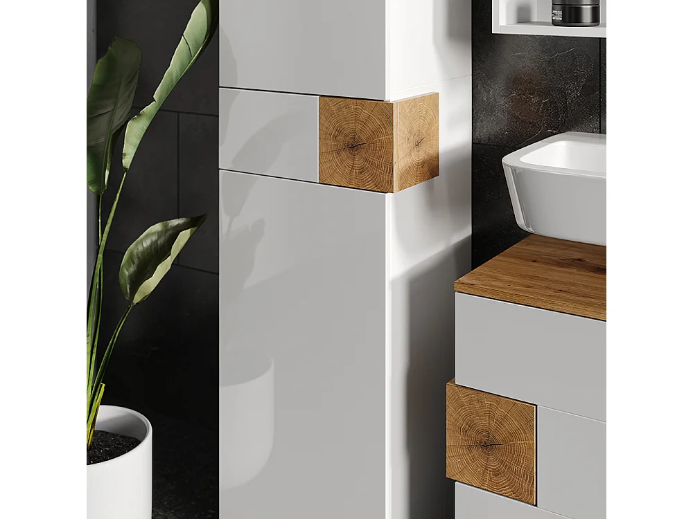 Armadio per il bagno bianco 40x37x184.2 eden