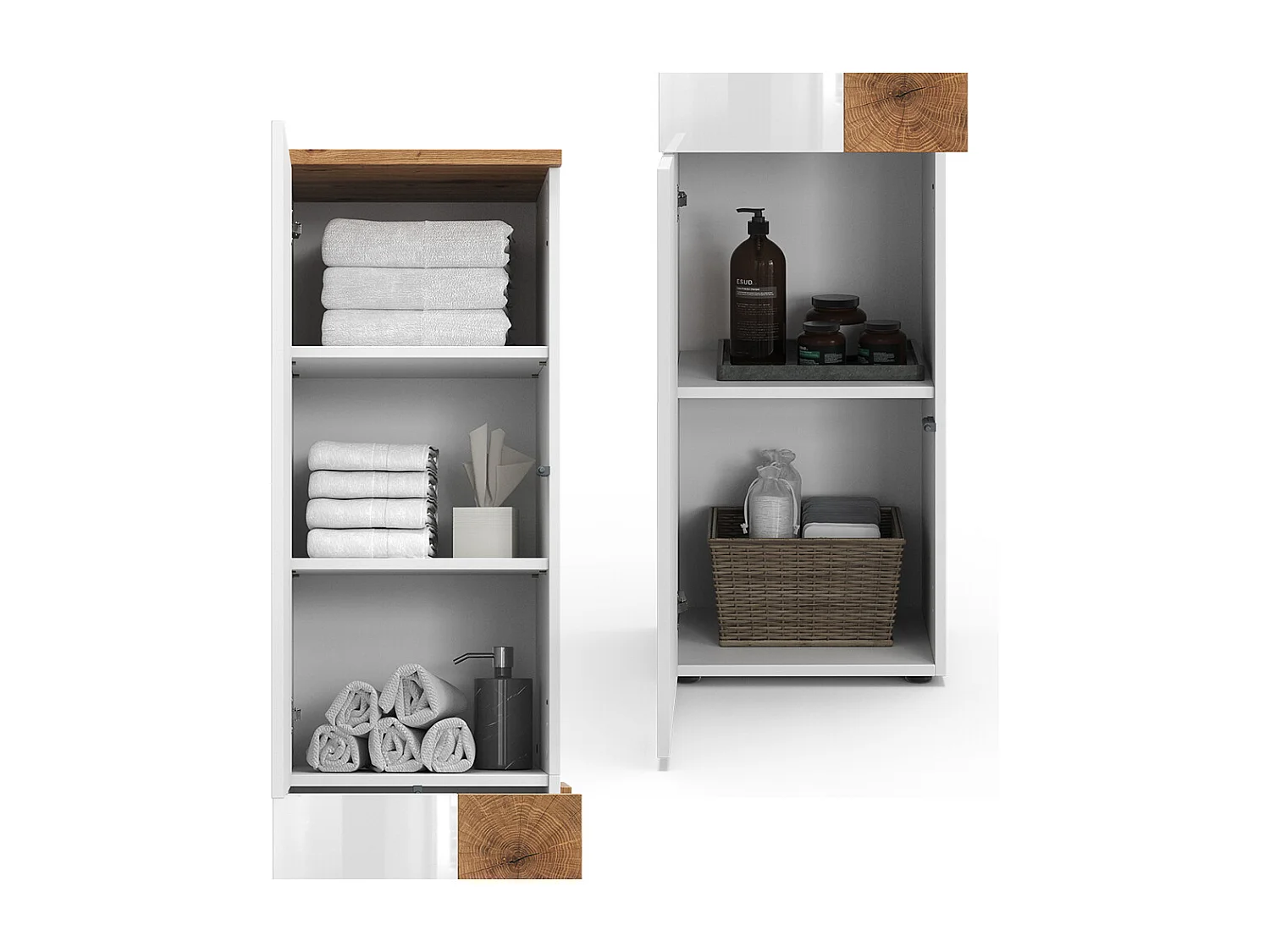 Armadio per il bagno bianco 40x37x184.2 eden