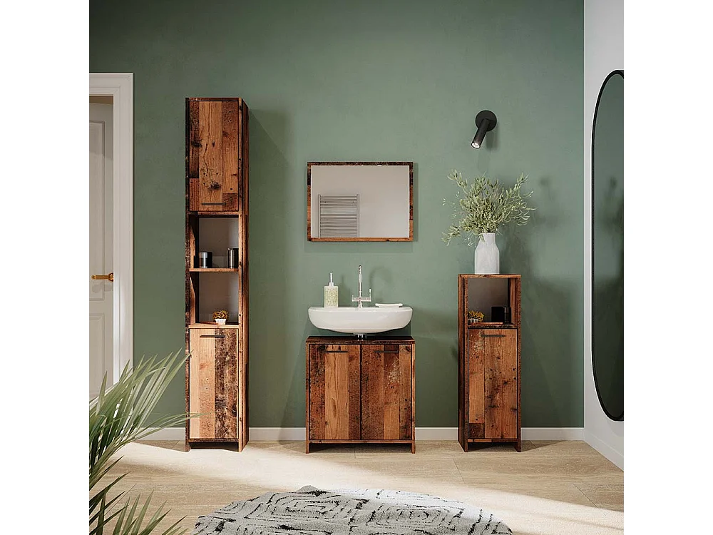 Badschrank eiche rustikal 30x30x190 kiko