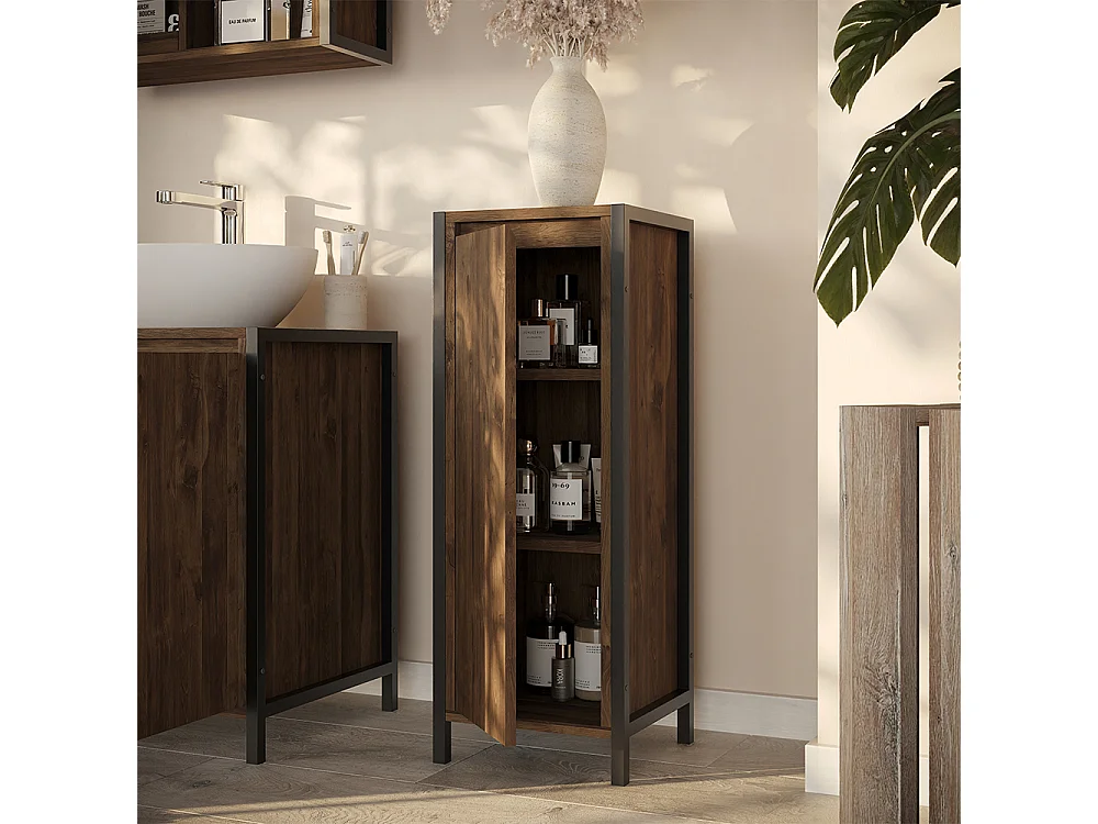 Armario mediano roble/negro 30x28x80 naola