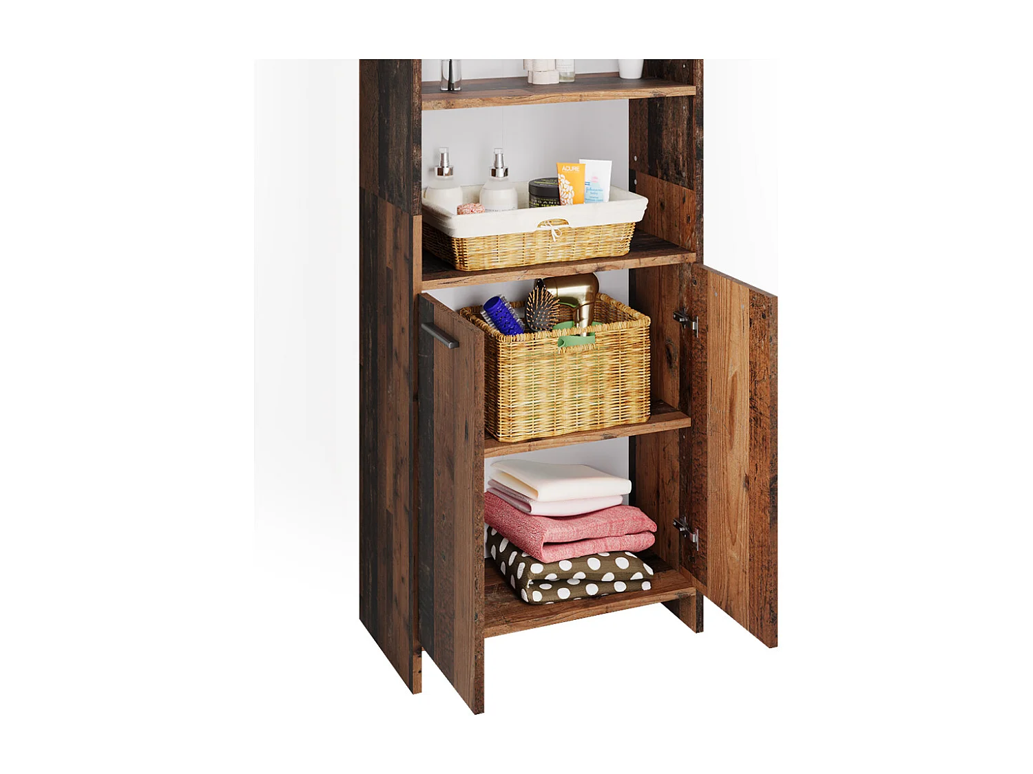 Badschrank eiche rustikal 56.1x30x190 maris