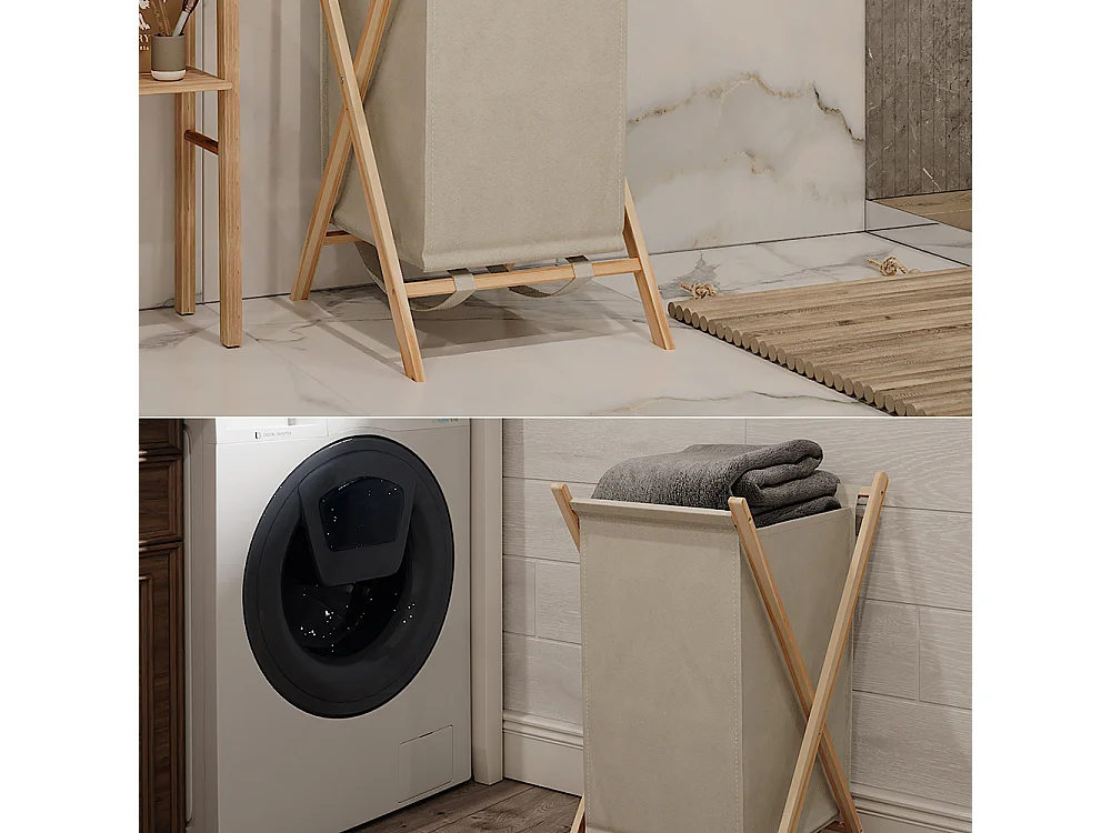 Laundry basket beige 40x45x64 bruno