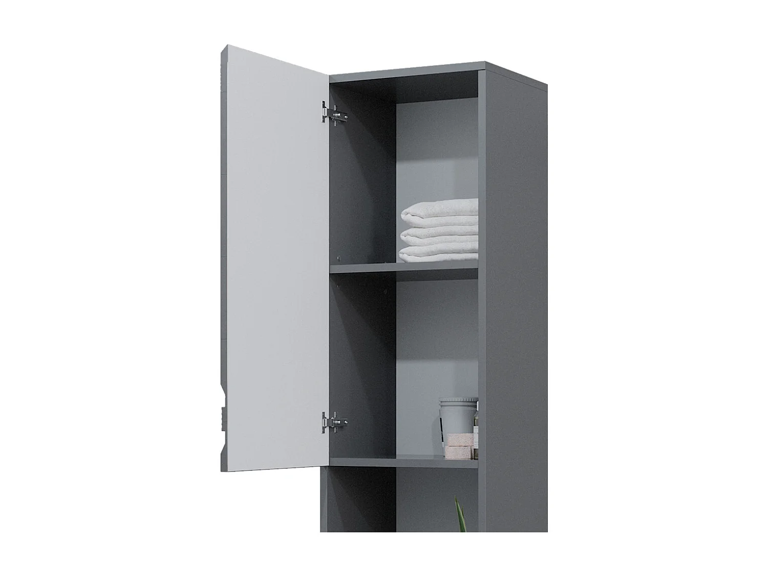 Meuble salle de bain anthracite haute brillance 36.4x31x190.5 fredd