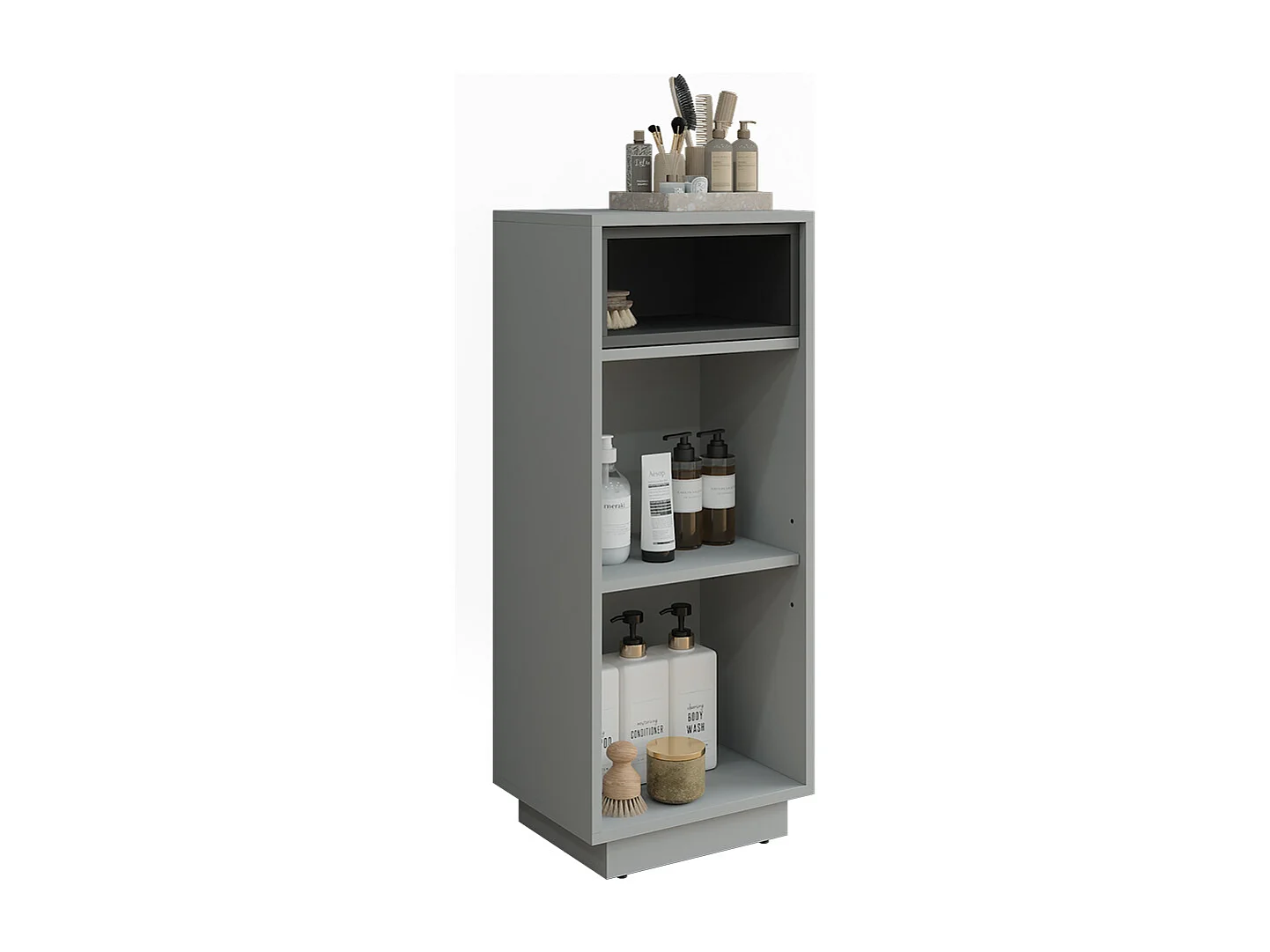 armoire de toilette gris/anthracite 38x30x93 beatrice