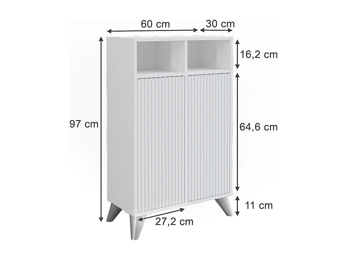 Armoire Midischrank blanc 60x30x97 leano