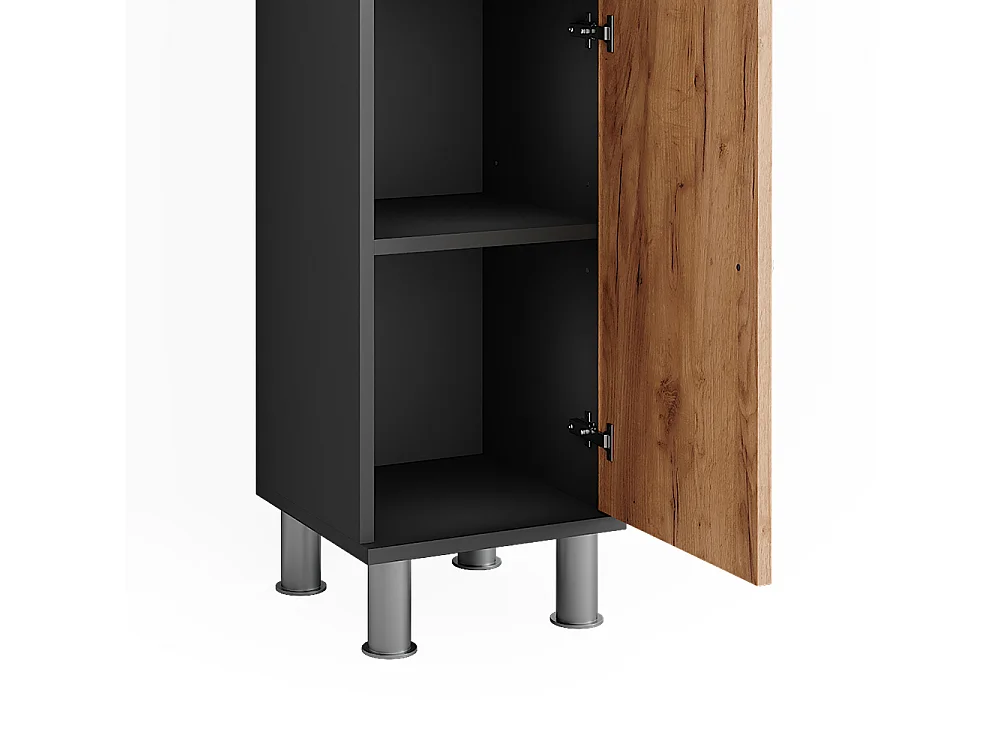 Meuble midischrank anthracite/chêne doré 30x30x95 fynn