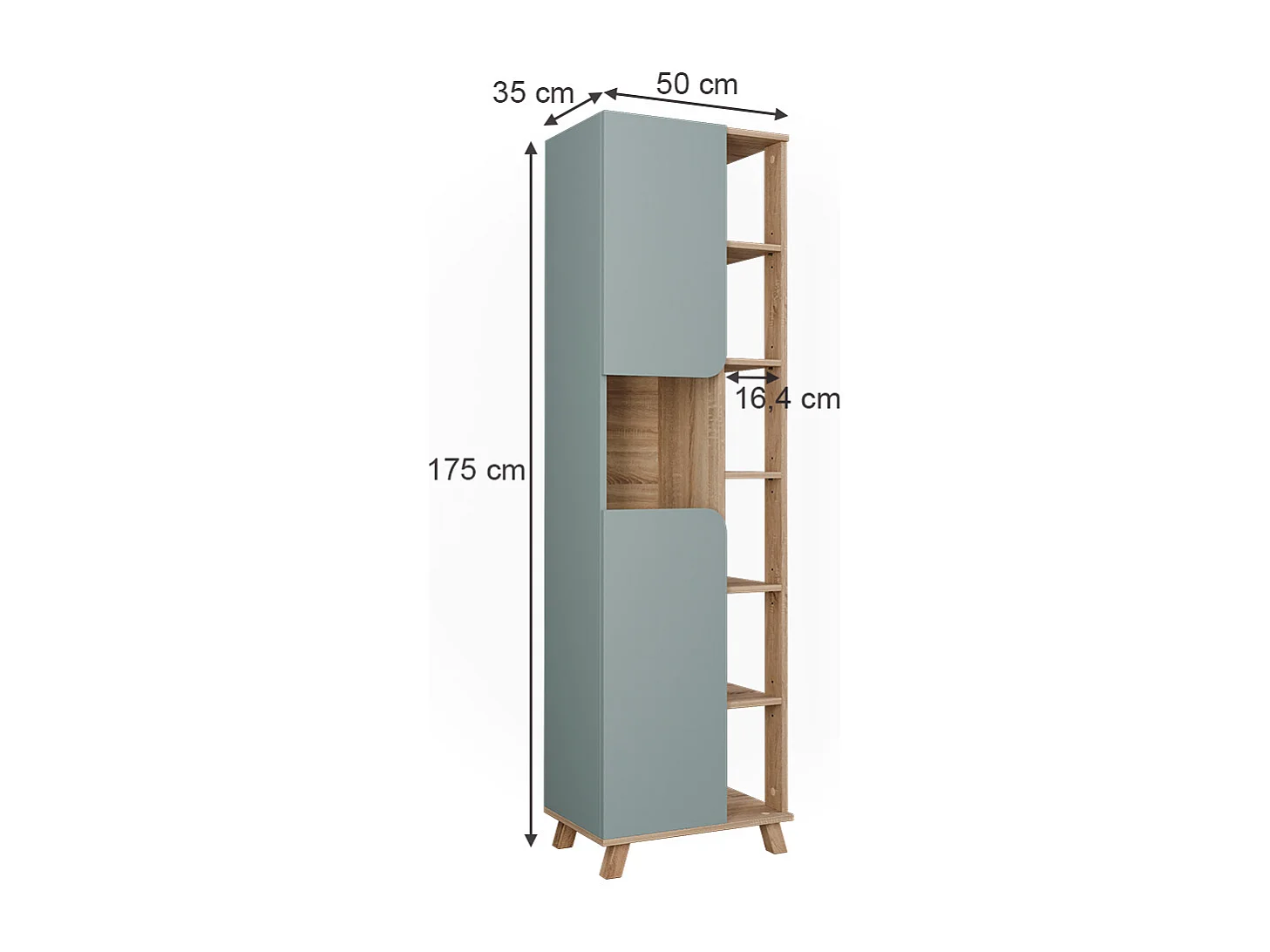 Armoire de salle de bain sonoma/bleu 50x35x175 karen