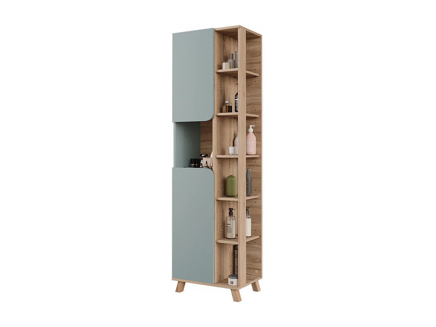 Armoire de salle de bain sonoma/bleu 50x35x175 karen