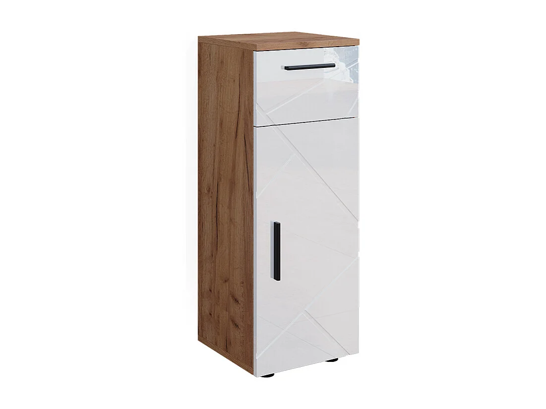 Szafka Midi biały wysoki połysk/złoty dąb power 30x30x81 irma