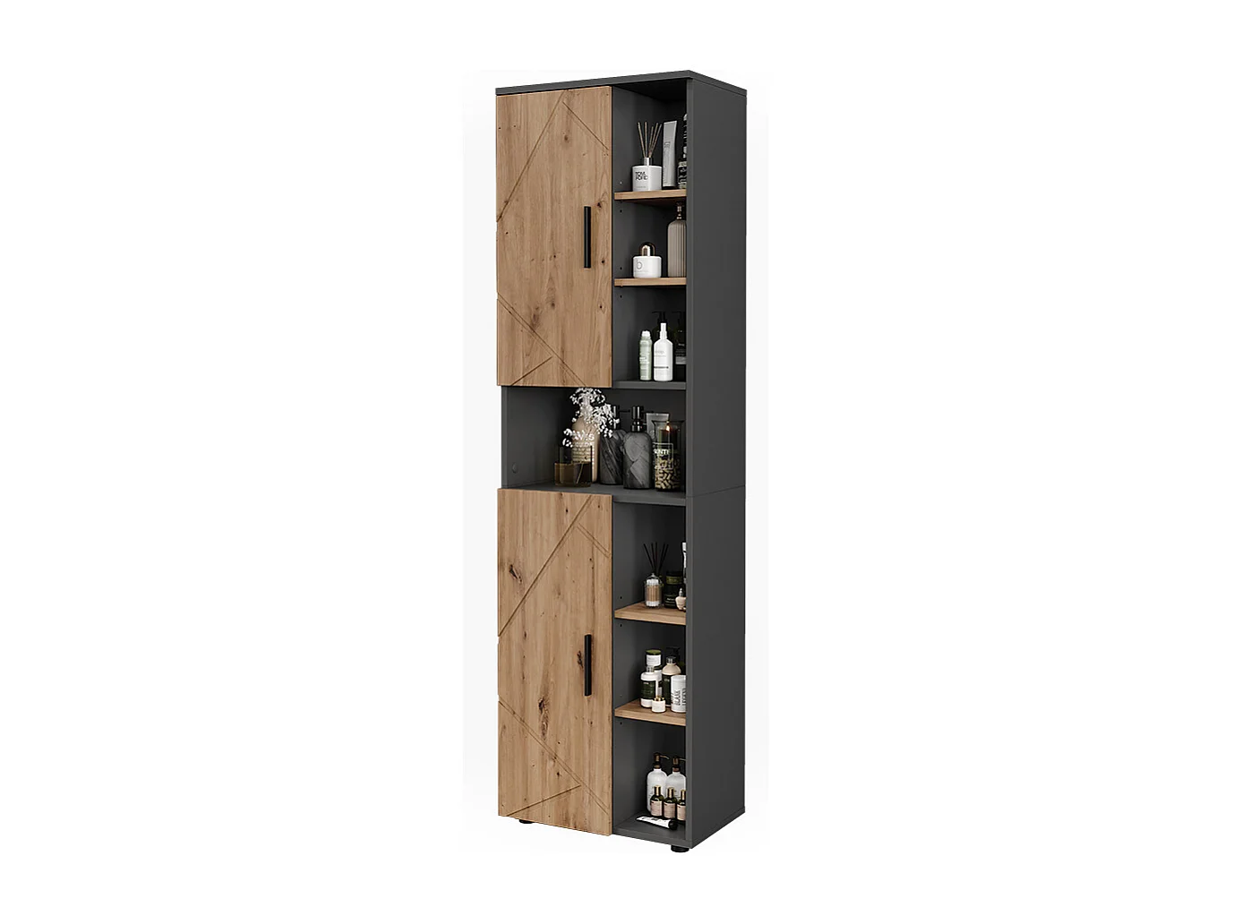 Armoire haute anthracite/artisan 50x30x172 irma