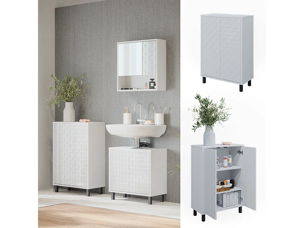 Midischrank weiß 56.2x28x83.2 agasta