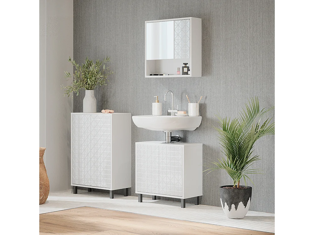 Midischrank weiß 56.2x28x83.2 agasta