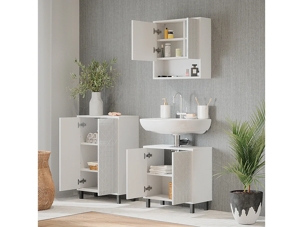 Midischrank weiß 56.2x28x83.2 agasta