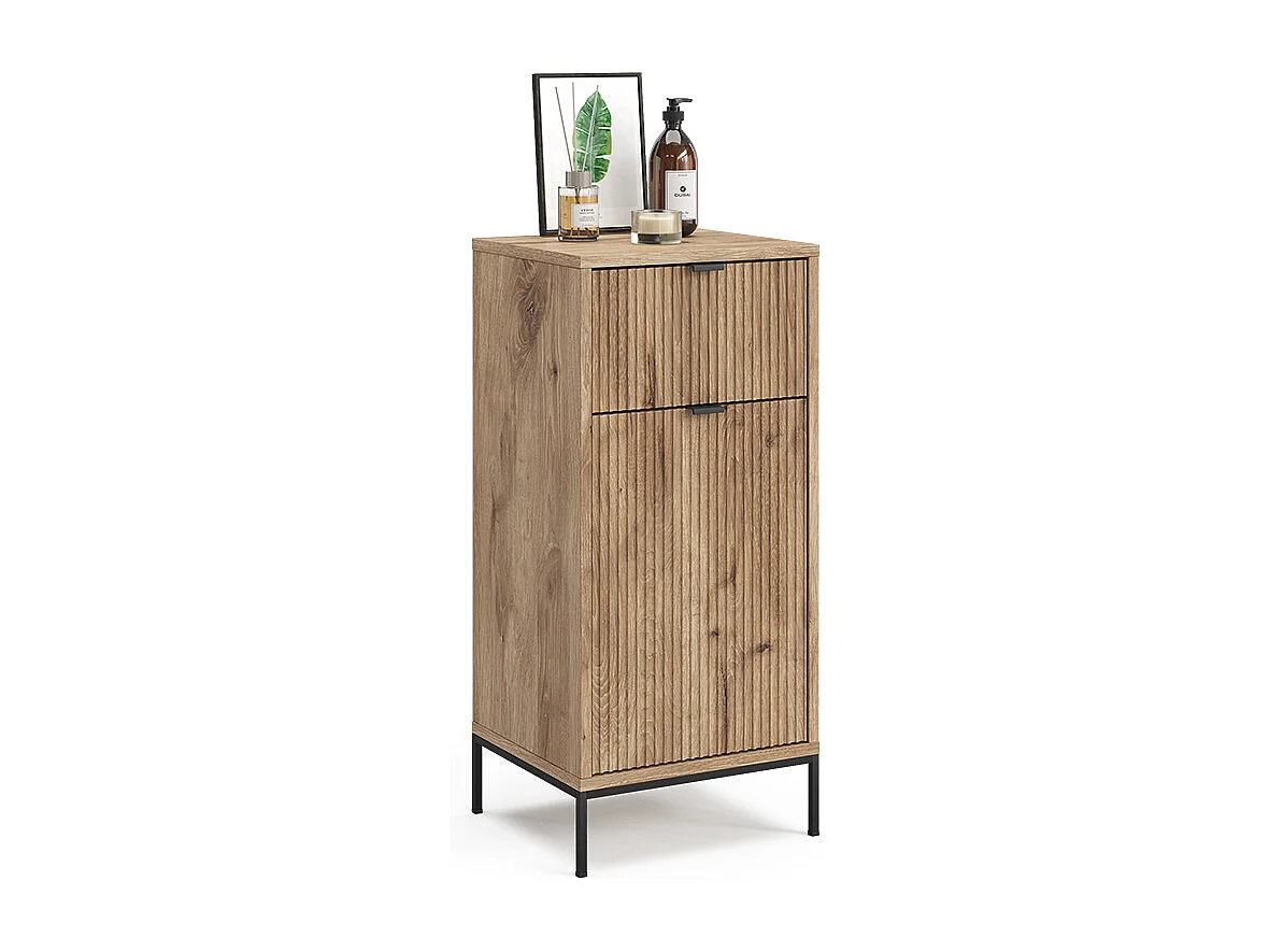 Meuble salle de bain chêne viking 40x35x87 eliza