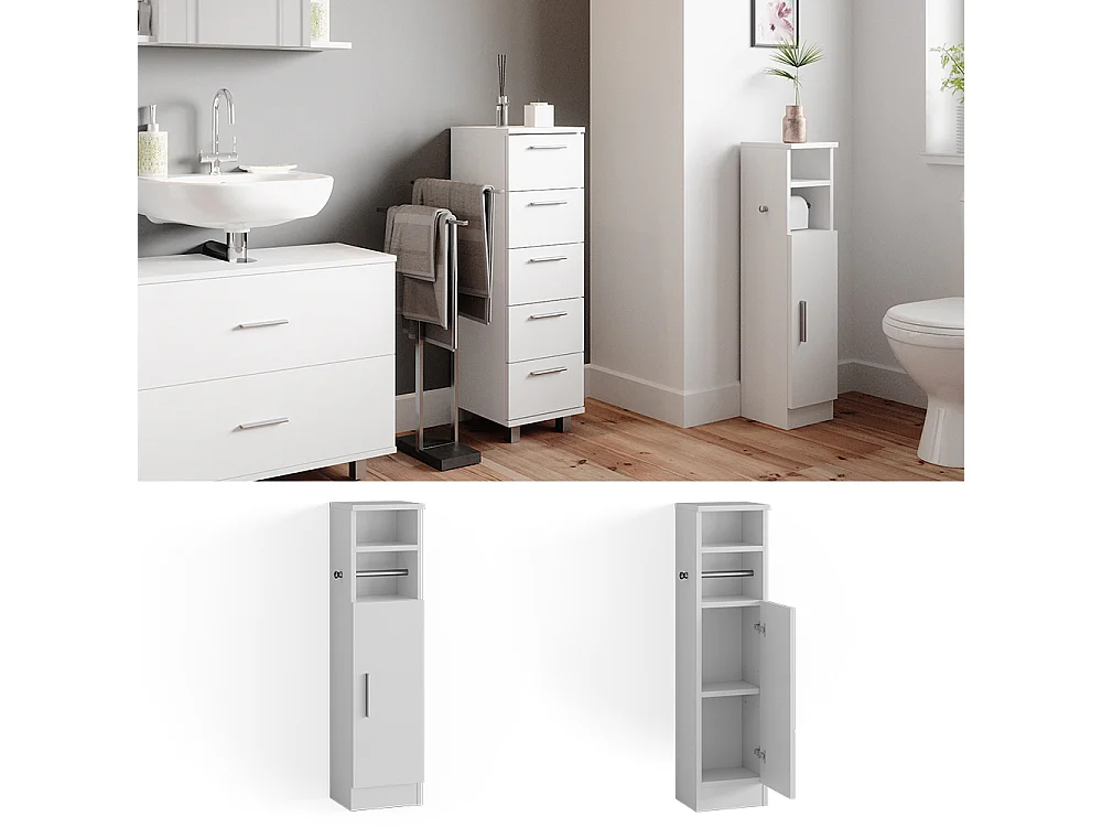 Meuble salle de bain blanc 23x20x90 enga