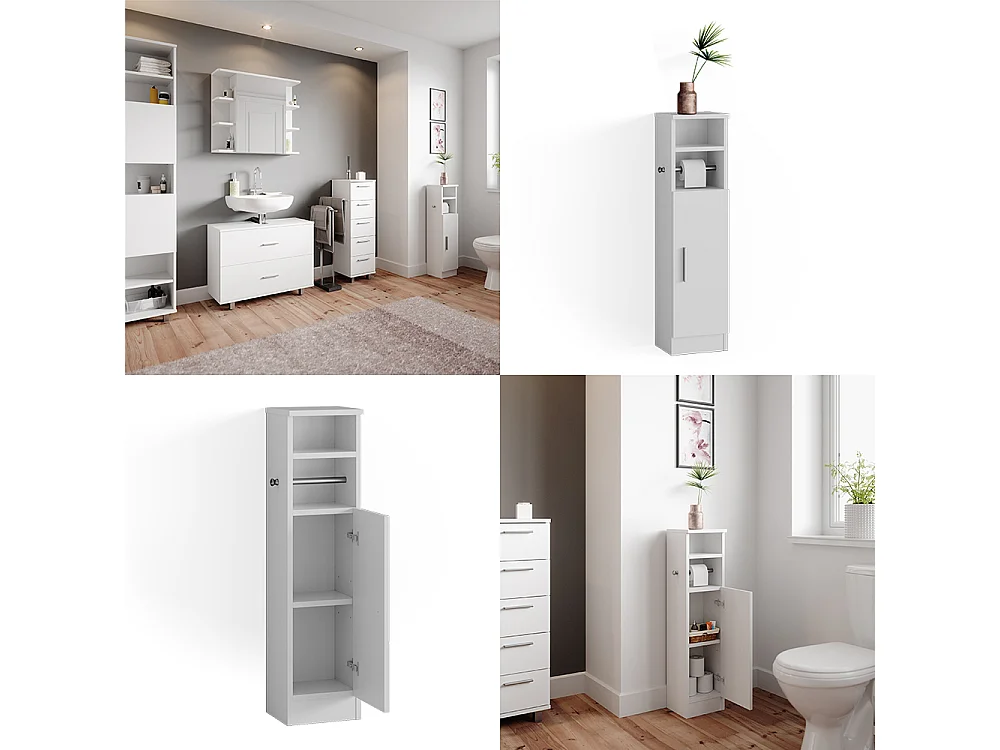 Meuble salle de bain blanc 23x20x90 enga