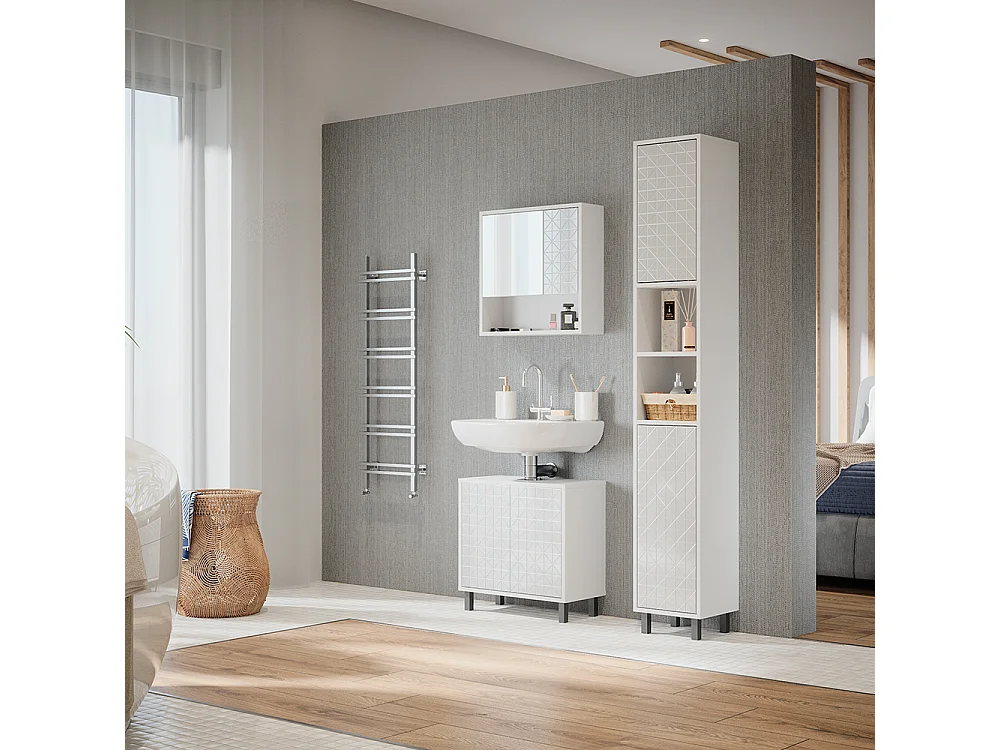 Badschrank weiß 30x28x190.3 agasta