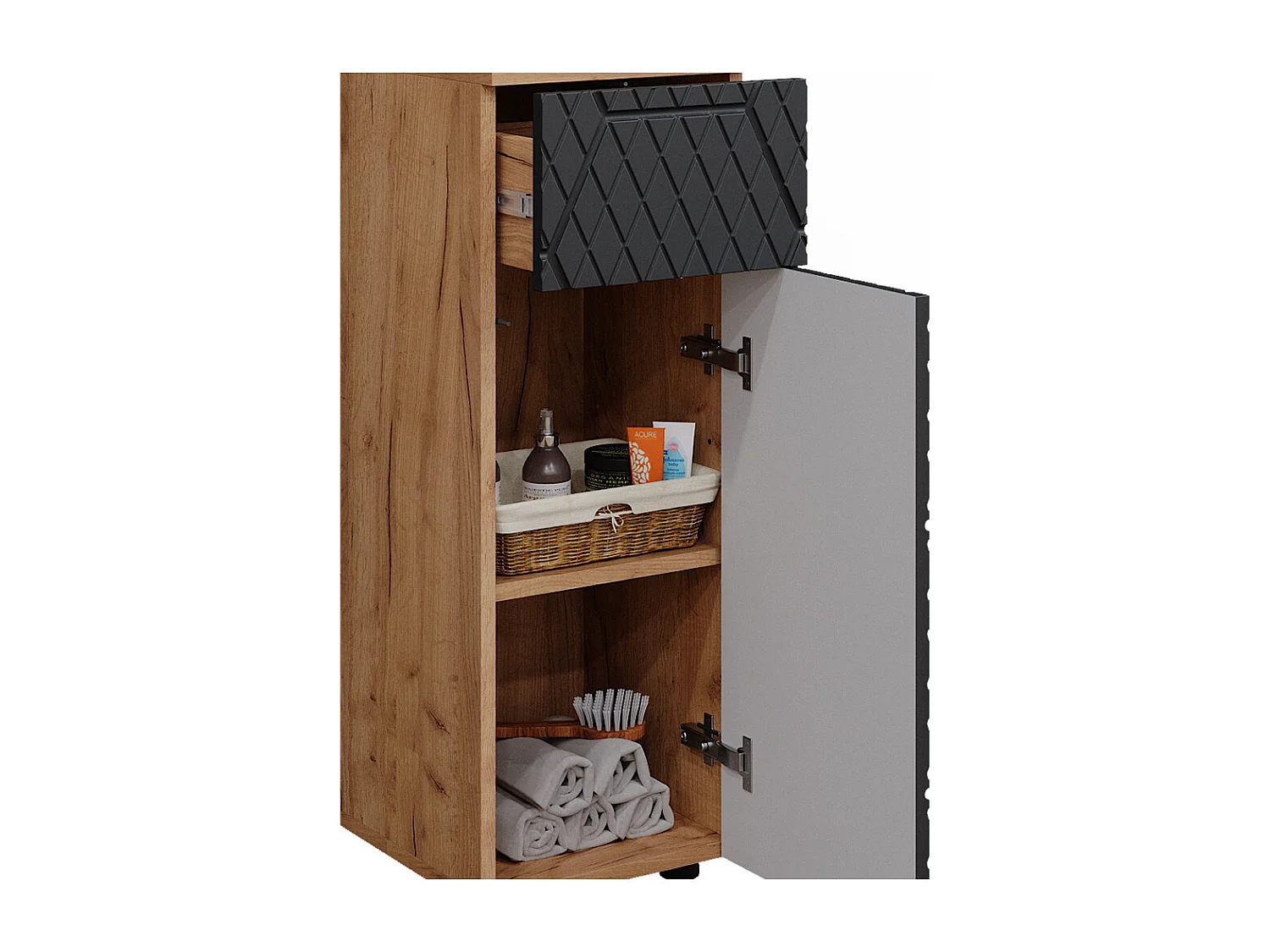 Midischrank anthrazit mit wabenstruktur 30x30x81 irma