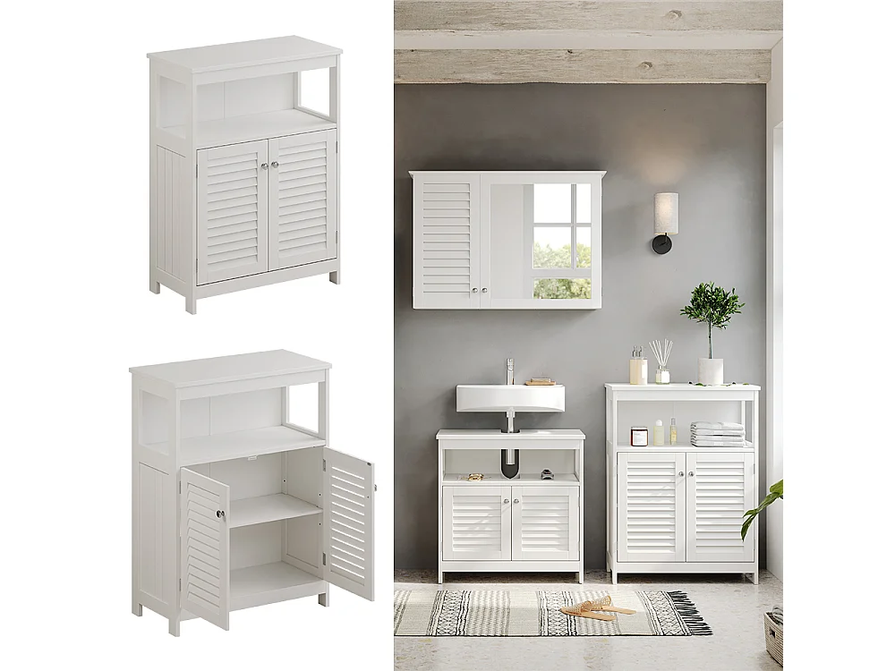 Meuble salle de bain blanc 60x30x80 riad