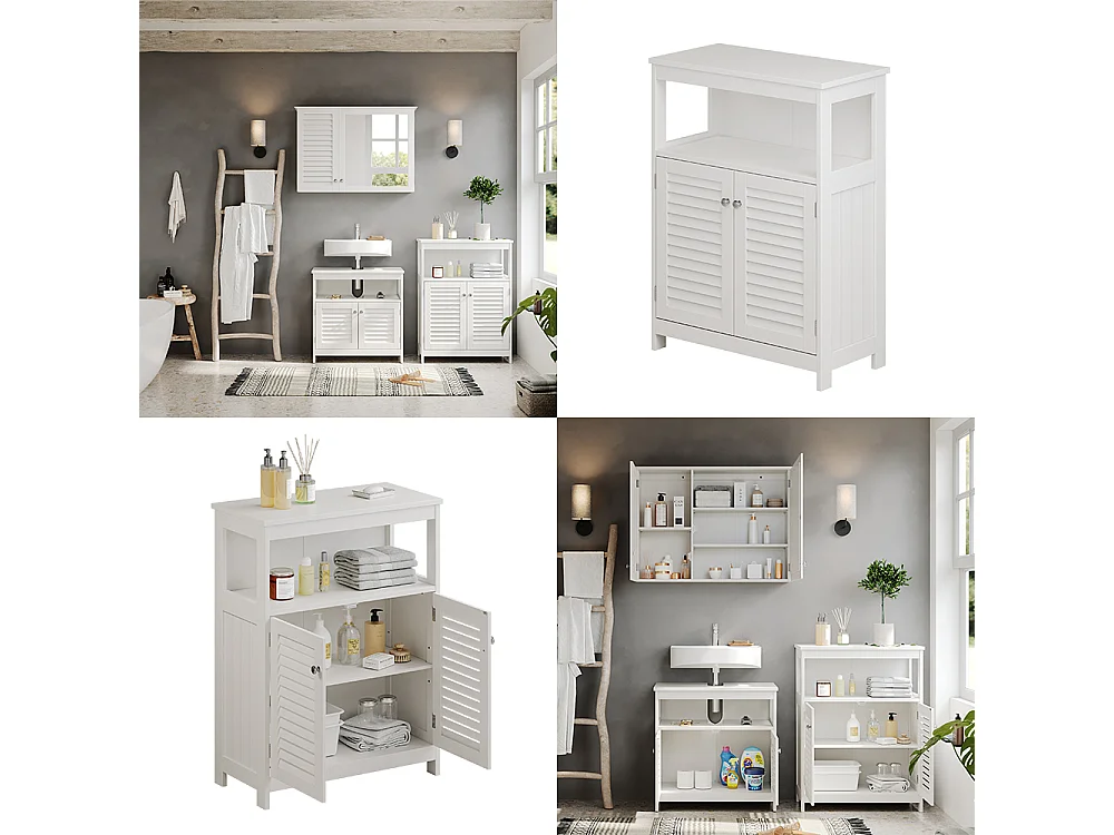 Meuble salle de bain blanc 60x30x80 riad