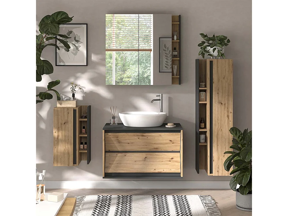 Armario mediano antracita/artisan 35x32x60 edelin