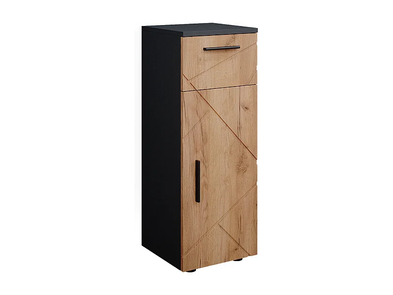 Meuble salle de bain chêne doré/anthracite 30x30x81 irma