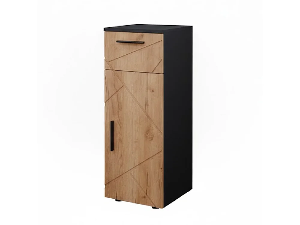 Halfhoge kast eik goud/antraciet 30x30x81 irma