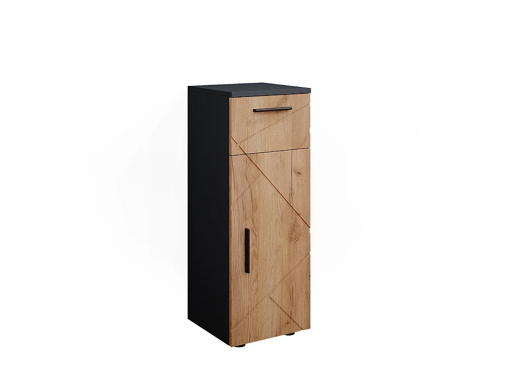 Halfhoge kast eik goud/antraciet 30x30x81 irma