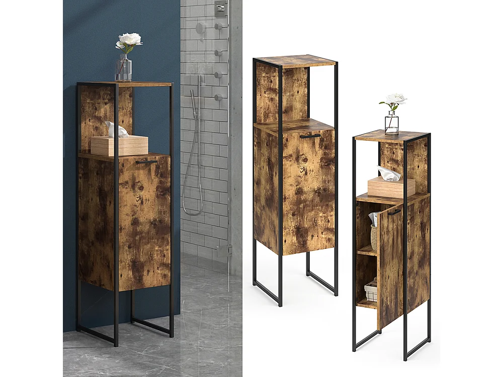 Meuble salle de bain bois antique 33x33x120.4 fyrk