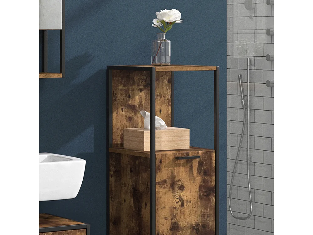 Meuble salle de bain bois antique 33x33x120.4 fyrk