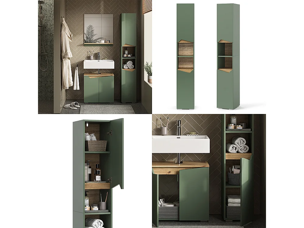 Mobile da bagno verde/artigianale 30x35x180 marelle