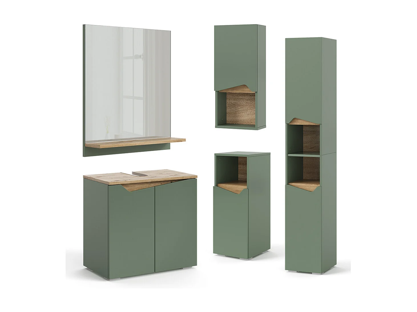 Armoire de salle de bain vert/artisan 30x35x180 marelle