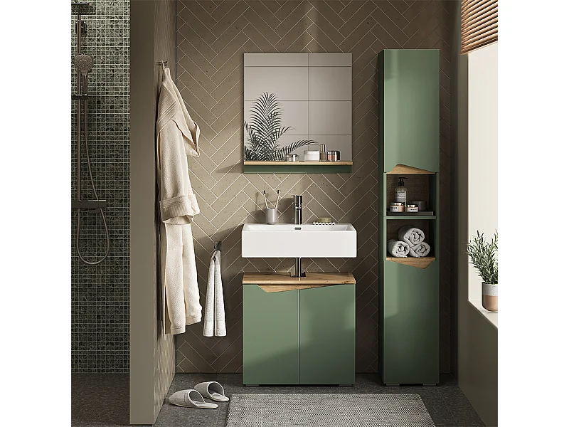 Armario de baño verde/artesano 30x35x180 marelle