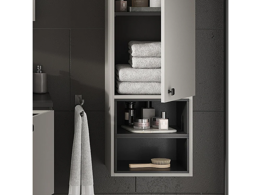 Armario de baño gris 37.5x35x150 gerta