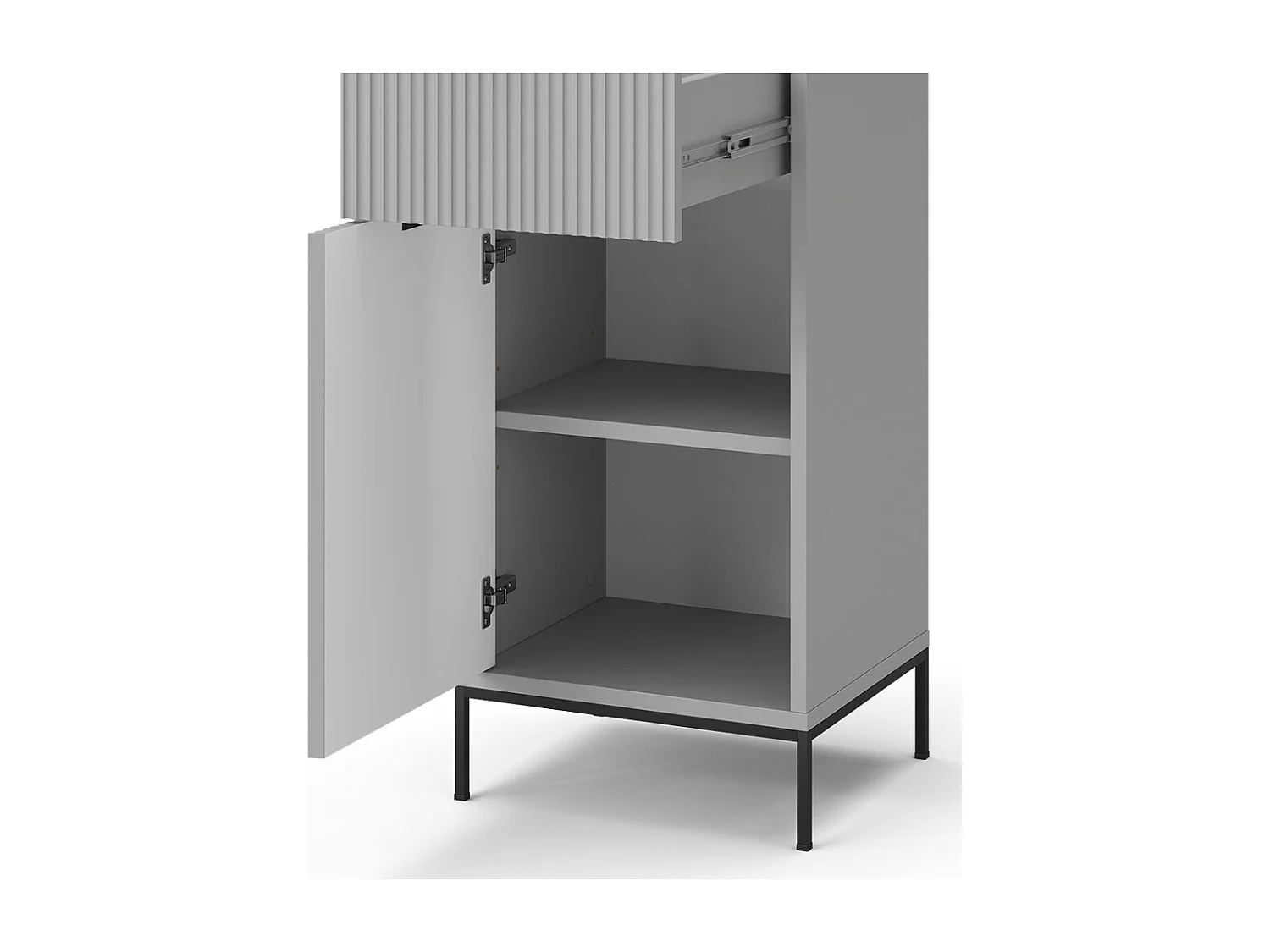 Meuble salle de bain gris 40x35x87 eliza