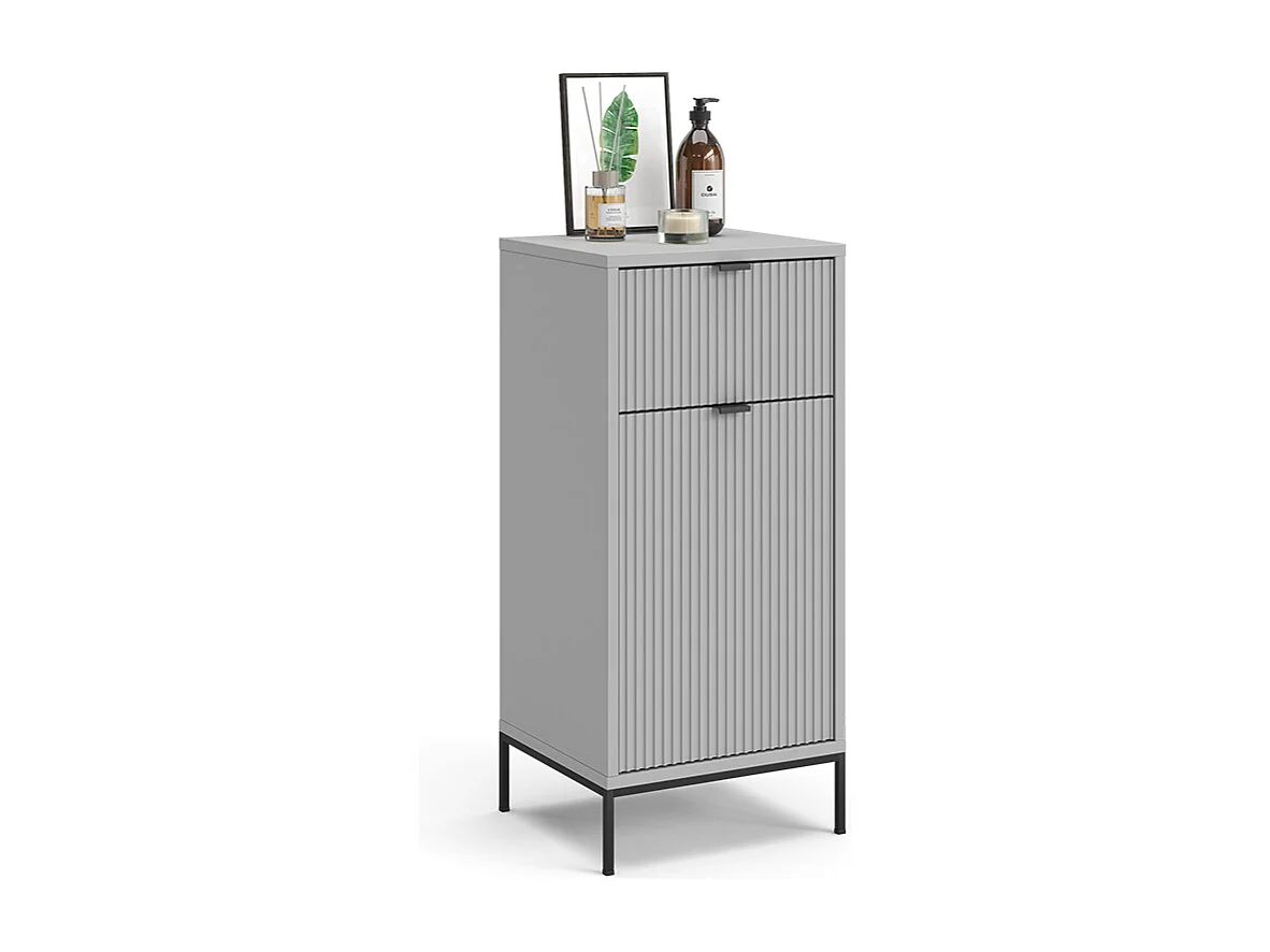 Meuble salle de bain gris 40x35x87 eliza