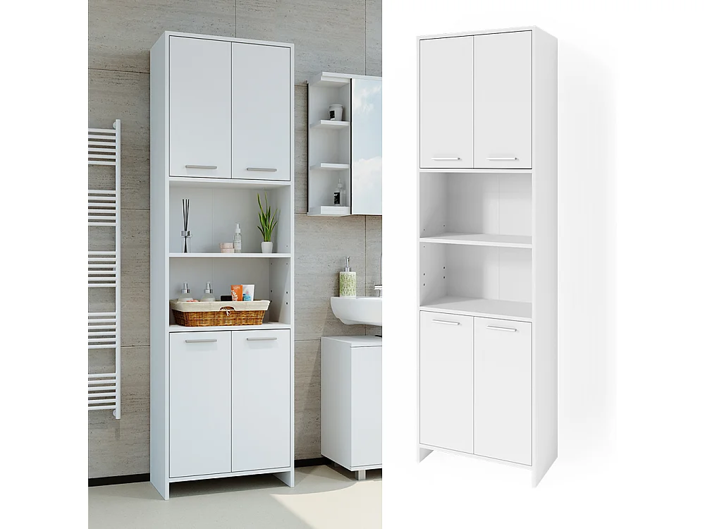 Meuble salle de bain blanc 56.1x30x190 maris