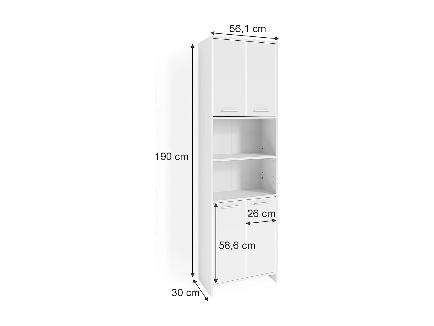 Meuble salle de bain blanc 56.1x30x190 maris