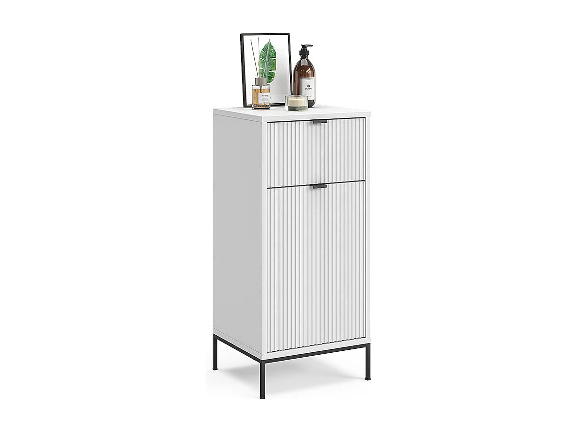 Meuble salle de bain blanc 40x35x87 eliza