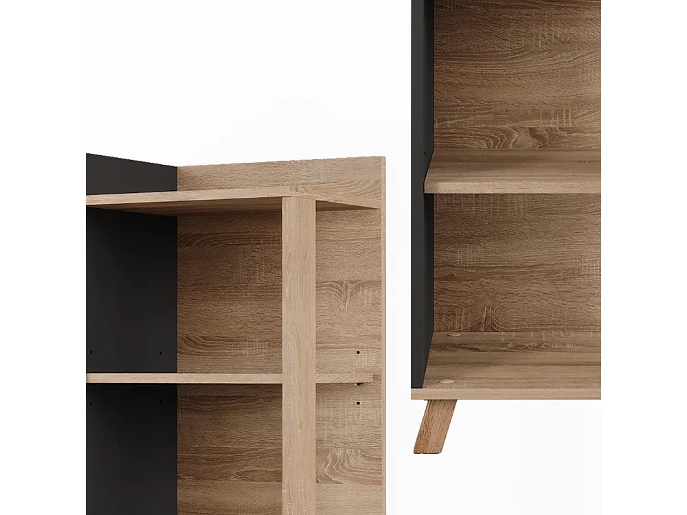 Badeværelseshylde sonoma/antracit 40x35x128 karen