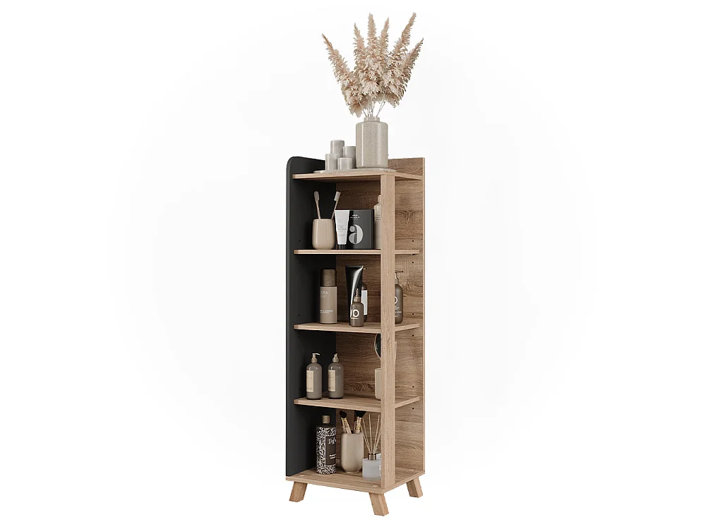 Badeværelseshylde sonoma/antracit 40x35x128 karen