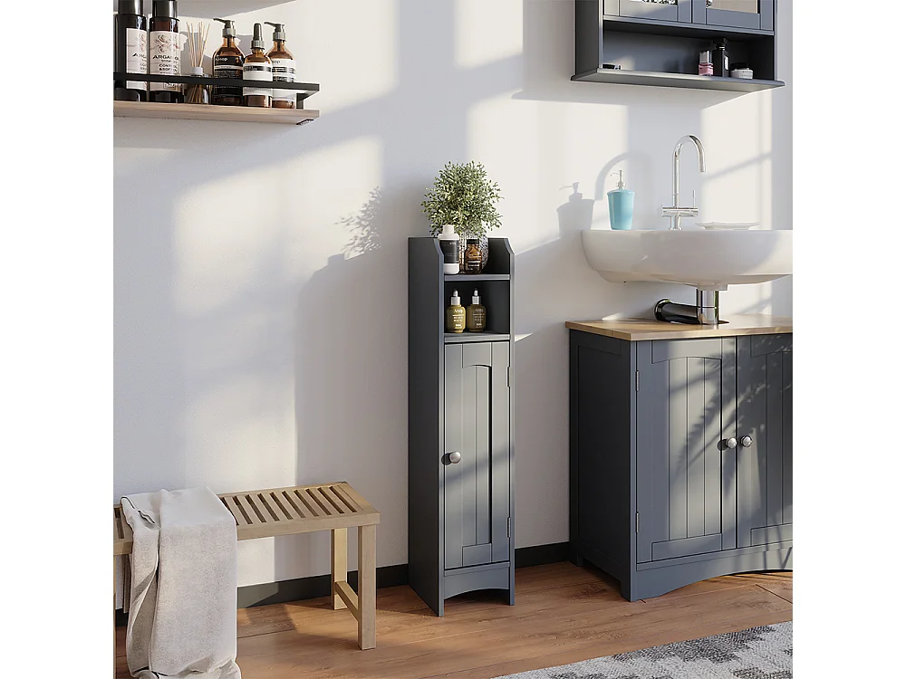 Midischrank grau 18x20x81 bianco