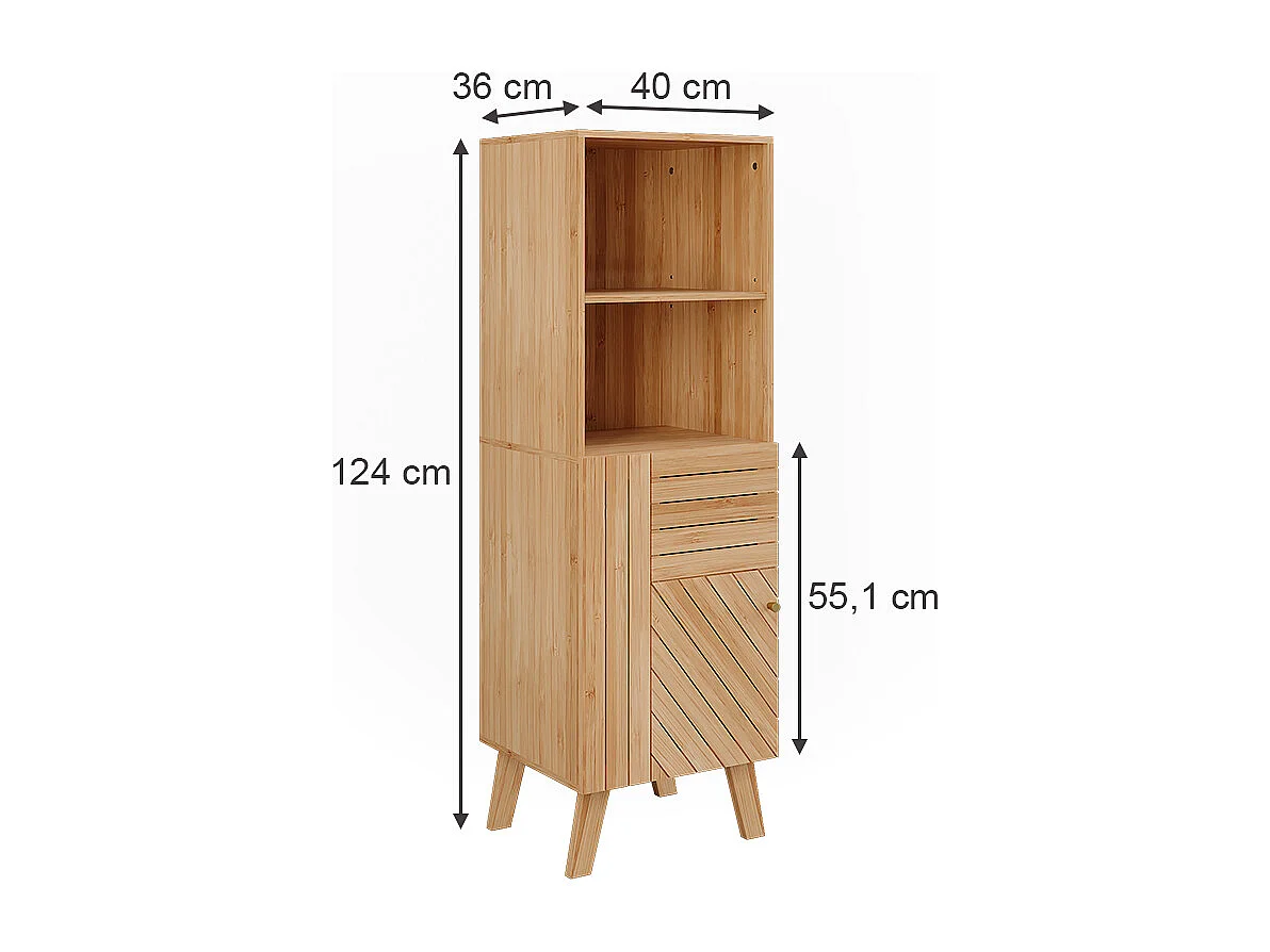 Midischrank bambus 40x36x124 lucie
