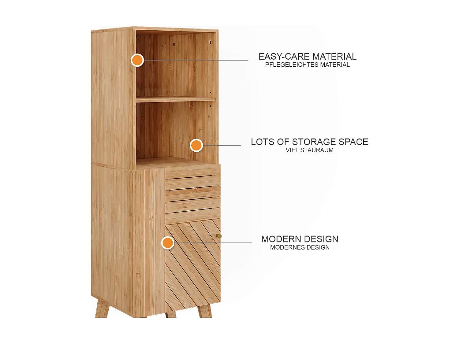 Midischrank bambus 40x36x124 lucie